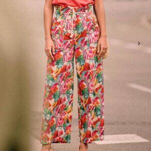 NWT Sezane Jacques Trousers (high waist, wide leg) Floral Print Size US 2